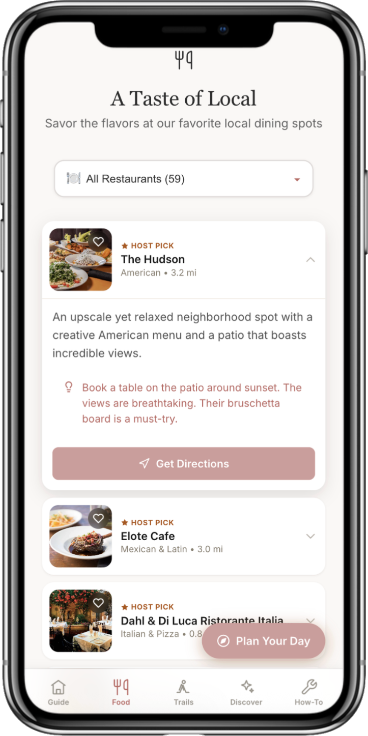 Preview of a guest's guide on a phone